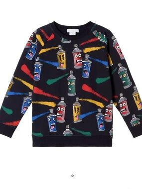 Stella Mcartney Spray Paint Organic Cotton Sweatshirt | Black